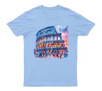 Colosseo Roma Landmarks Graphic Tee Uomo T-Shirt Donna Tee Travel Landmark