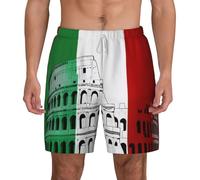 Colosseo Romano Bandiera Italiana Costume da bagno da uomo Pantaloncini da bagno Pantaloncini da bagno Pantaloncini da bagno 2 in 1 Fodera di compressione ad asciugatura rapida Costume da bagno