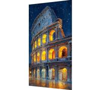 Colosseo romano Diamond Painting Kit Completo, 5D Diamond Painting Italia Pittura Diamante Adulti Bambini Diamantini Crystal Art Strass Ricamo a Punto Croce, Decorazione Parete 100x200cm m7-19bd