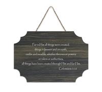 Colossesi 1:16 For in Him All Things Were Created: Things in Heaven And on Earth, Visible And Invis Cartello in legno 6x10 Bibbia Wall Art Targhe in legno per porta d'ingresso Soggiorno Cucina Decor