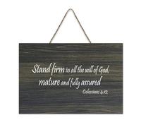 Colossesi 4:12 Stand Firm in All The Will of God, Mature And Fully Assured Cartello in legno stampato rustico da parete in legno cartello con citazioni artigianali poster ufficio nuova decorazione per