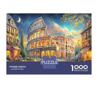 Colosseum Night 1000 Pezzi Rome Reflection Cartolina Premium Set Di Puzzle Puzzle Per Adulti Sfida Educativa Pacchetto Valore Decorazione Murale 38x26cm/1000pcs
