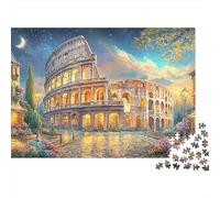 Colosseum Night Difficile Puzzle da 1000 Pezzi per Adulti Colosseo di Notte a Roma Premium Spesso Robusto Alta Qualità Vibrante Sfidante Antistress 70x50cm/1000pcs