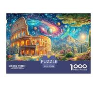 Colosseum with Cosmic Sky, Planets And Vibrant Garden Puzzle Da 1000 Pezzi Fantasy Architecture Sfida Di Ingegno Per Adulti E Bambini 52x38cm/1000pcs