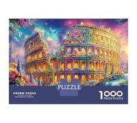 Colosseum with Rainbow And Flying Figures Puzzle Da 1000 Pezzi Dreamy Landmark Building Qualità Premium, Ottimo Gioco Per Adulti E Bambini Colosseum with Rainbow And Flying Figures