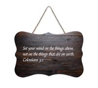 Colossians 3:2 Set Your Mind on The Things Above, Not on The Things Things, cartello di benvenuto in legno rustico per portico anteriore porta parete scuola aula caffè club cartello in legno 15,2 x