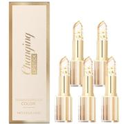Colour Changing Lipstick with Gold Foil, PH Hydrating Formula, Transfer Proof Long Lasting Glossy Lip Stick for Women, Magic Lipstick for All Skin Tones (5pcs)