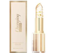 Colour Changing Lipstick with Gold Foil, PH Hydrating Formula, Transfer Proof Long Lasting Glossy Lip Stick for Women, Magic Lipstick for All Skin Tones (1pcs)