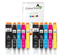 Colour Direct PGI-550XL CLI-551XL Sostituzione delle cartucce di inchiostro compatibili per Canon MG5650 MG6450 IP7250 MX814 iX6850 MG5550 IP7200 MG5600 MX920 MG5400 MG6450 MG7500 MX725-2 set