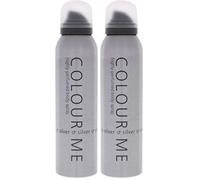 COLOUR ME Argento 150 ml Spray corpo Profumo da uomo, Fragranza di lusso - Dopobarba da uomo, Persistente Fragranza di Milton-Lloyd, 150ml (Confezione da 2)