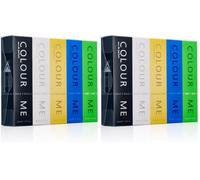 COLOUR ME Nero/Bianco/Oro/Azzurro/Volt - Set regalo dopobarba da uomo, 5 flaconi da 50 ml (Eau de Parfum) (Confezione da 2)
