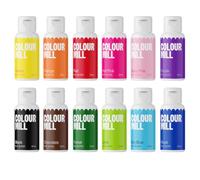 Colour Mill Kickstarter Oil-Based Food Coloring, 20 Milliliters Each of 12 Colors: Baby Pink, Black, Chocolate, Forest, Hot Pink, Lime, Orange, Purple, Red, Royal, Sky Blue and Yellow