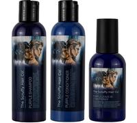 Colour Shield Pro Bundle - Shampoo da 170 g, balsamo da 170 g, balsamo senza risciacquo per parrucche, sistemi di capelli, toupet, protezione UV, senza solfati, idratante, riduce la perdita di capelli