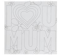 Colour Your Own - Tela pre-disegnata per bambini, 25 x 25 cm (amore mamma)