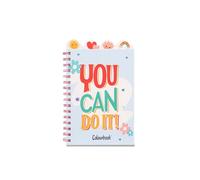 Colourbook 1 Notebook Good Vibes per Appunti e Task Righe e Quadretti Formato Piccolo A6, 160 Pagine, Fogli 75g, Spirale Cromata, Copertina Rigida You Can Do It