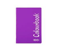 Colourbook 1 Quaderno Maxi Cento A5 Italiano Rigatura C A Righe Con Margine Per Quarta E Quinta Elementare, Carta 100 G Fogli Spessi, 80 Pagine, Brossura A Caldo, Copertina Viola