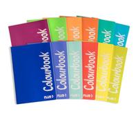 Colourbook 12 Quadernoni Per Terza, Quarta e Quinta Elementare A4 Maxi Plus 100g a Quadretti 5mm Con Margine Carta Spessa Anti-Trapasso Colori Fluo Assortiti