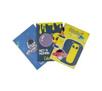 Colourbook 3 Quadernoni Alien World Rigatura 5M Quadretti 5mm, Pop Corn