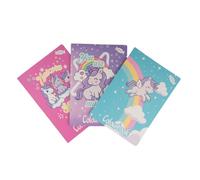 Colourbook 3 Quadernoni Unicorno Rigatura 10MM Quadretti 1cm, Daisy