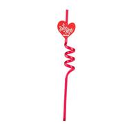 Colourbook 4 Cannucce Riutilizzabili I Love You, Rosso, con Topper in Silicone a Cuore, Lavabile, 27 cm, Per Feste Romantiche, Anniversari, San Valentino