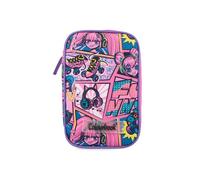Colourbook Astuccio 1 Zip 36 Pezzi Abstract Skater, Set Completo Scuola Media Con Pastelli Pennarelli Penne Cancellabili Matita E Accessori, Grande Capacità, Grafica Funny Skater