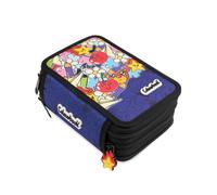 Colourbook Astuccio 3 Zip Scuola Gianpiero Completo 44 Pezzi (Indaco)