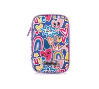 Colourbook Astuccio Abstract Scuola a 1 Zip Completamente Attrezzato - Kit 30 Pezzi Inclusi Pastelli, Pennarelli Giotto, Penne, Matita e Colla, Modello Cute Stile Urban, Dimensioni Ottimizzate