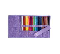 Colourbook Astuccio Arrotolabile Rotolo Portapastelli Glitter (Lilla)