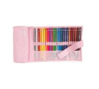 Colourbook Astuccio Arrotolabile Rotolo Portapastelli Glitter (Rosa)