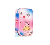 Colourbook Astuccio Completo Coccolotti Love Rosa 1 Zip 45 Pezzi, Set Scuola Bambina con Penne Cancellabili, Pastelli, Pennarelli, Forbici Sicure, Cancelleria Originale