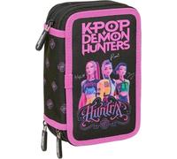 Colourbook Astuccio Kpop Love Completo con Colori 3 Zip Scuola Elementare 20x13x6 cm + Omaggio Penna