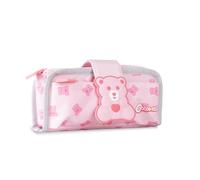 Colourbook - Astuccio Portapenne 2 in 1 Coccolotti, Doppio Scomparto con Zip, Puller in Silicone (Classic Rosa)