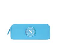Colourbook Astuccio Portapenne In Silicone Morbido Lavabile SSC Napoli Logo 3D In Rilievo, Zip Con Puller In Gomma, Dimensioni 19, 5x7x5, 5 cm, Accessorio Scuola Tifosi Napoli, Azzurro
