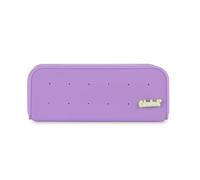 Colourbook - Astuccio Portapenne in Silicone Morbido, Personalizzabile con 12 Fori e Pin Unico, Lavabile, Chiusura Zip a Contrasto, Formato 19.5x7x5.5 cm, Lilla, Silicone