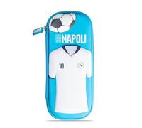 Colourbook Napoli - Astuccio Rigido Portapenne 3D, Compatto e Organizzato, Tasca Interna con Cerniera, Pattina con Elastici, Dimensioni 24x5x10 cm, Azzurro