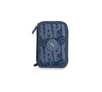 Colourbook Astuccio Scuola 3 Zip Napoli Ufficiale 45 Pezzi (Blu)