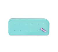 Colourbook Astuccio Silicone Pin It Goommy Verde Acqua - 12 Fori per Pin, Zip a Contrasto, Lavabile, Personalizzabile, 1 Pin Incluso