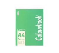 Colourbook Block Notes A4 Matematica Quadretti 5 mm Per Scuola Medie Superiori Università Formato Grande, 1 Pezzo, 70 Fogli, Blocco Appunti Con Supporto Rigido, Carta 60 g, Colore Verde