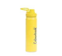 Colourbook - Borraccia Termica 650 ml Colour Trek, Doppia Parete Isolante, Tappo Antiperdita, Leggera e Compatta, Mantiene Caldo/Freddo fino a 12h (Giallo)