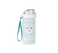 Colourbook Borraccia Termica Bambini 400 Ml In Acciaio Inox, Anti Perdita Con Cannuccia E Beccuccio Silicone, Apertura One Touch Con Sicurezza, Mantiene Freddo 24h Caldo 12h, Verde Con Gancio