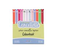 Colourbook Cancellotte - Set 12 Penne Gel Cancellabili Ricaricabili, Gomma a semisfera, Diametro Punta 0,7 mm (Colour Mix 4)
