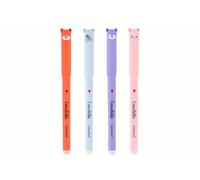 Colourbook Cancellotte Set 24 Penne Cancellabili Gel Rosse, Inchiostro Rosso Termosensibile, Punta 0,7 mm, Ricaricabili Con Toppers Animali, Per Correzioni, Scuola, Studio E Appunti