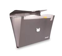 Colourbook Cartella Portadocumenti Espandibile 13 Scomparti A4, Classificatore A Soffietto Grigio Fumo, Porta Documenti Impermeabile Con Chiusura A Scatto E Etichette, Per Ufficio Casa Scuola