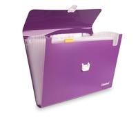 Colourbook Cartella Portadocumenti Espandibile A Fisarmonica 13 Scomparti Per Scuola Ufficio Casa A4 Prugna, PPL Pesante Impermeabile Antistrappo, Chiusura Scatto Sicura, Etichette Incluse