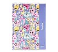 Colourbook - Cartellina 3 Lembi Chiusura con Elastico, Portadocumenti A4 Abstract, Dorso 1 cm, Dimensioni 25x35 cm (Cute)