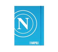 Colourbook Cartellina 3 Lembi con Elastico A4 Napoli - Portadocumenti in Cartone Rigido, Dorso 1 cm, Licenza Ufficiale SSC Napoli, Azzurro
