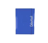 Colourbook Cartellina Portadocumenti A4, 3 Lembi In Cartone Resistente, Chiusura Con Elastico Piatto, Porta Fogli Disegni E Appunti, Uso Scuola Ufficio E Studio, Dorso Piatto, Colore Blu