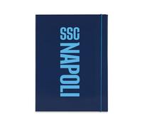 Colourbook Cartellina Portadocumenti A4 SSC Napoli - 3 Lembi con Chiusura a Elastico, Formato 25x35 cm, Dorso 1 cm, Licenza Ufficiale, Dark Blue
