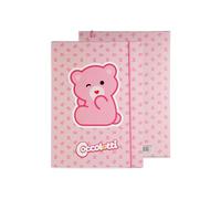 Colourbook - Chiusura con Elastico, Portadocumenti A4 Coccolotti Love&Tell, Dorso 1 cm, Dimensioni 25x35 cm (Classic Rosa)