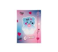 Colourbook - Chiusura con Elastico, Portadocumenti A4 Coccolotti Love&Tell, Dorso 1 cm, Dimensioni 25x35 cm (Love Rosa)